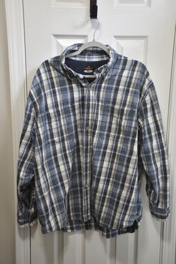 Ridgecut Plaid Flannel Button Up Shirt Blue White 2XL LSC422